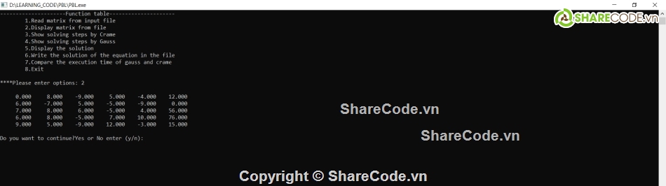 Đồ án tìm nghiệm ma trận,code đồ án tìm nghiệm,code đồ án tìm nghiệm ma trận